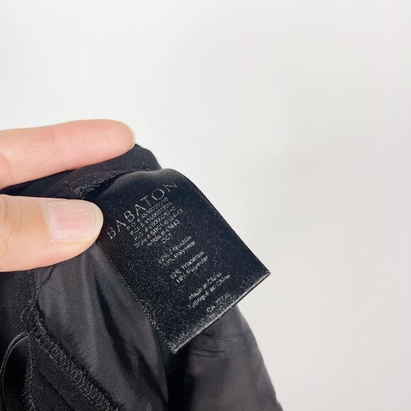 Aritzia Babaton 2 Black Double Pleated Ankle Pants Cropped Pull On Dress Pockets - Picture 9 of 10